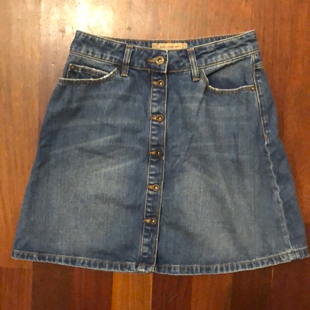 Zara Denim A Line Skirt